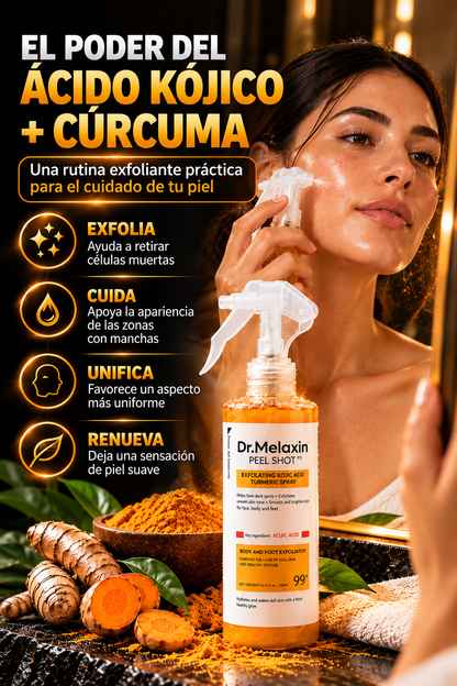 Melaxin™ – Spray Exfoliante para una Piel Lisa y de Tono Uniforme.
